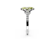 Solitaire Engagement Ring Setting for Fancy Yellow Marquise Center with Crossover Accents and Prong Head in Platinum
