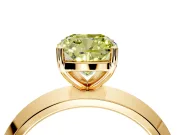 Solitaire Engagement Ring Setting for Fancy Yellow Cushion Cut Center with Wide Knife Ridge Band and Prong Head in Yellow Gold