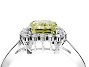 Starburst Halo Engagement Ring Setting for Fancy Yellow Radiant Cut Center with Flat Cathedral Band and Prong Head in Sterling Silver