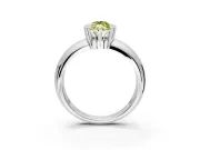 Tension Engagement Ring Setting for Fancy Yellow Marquise Center with Wide Flat Band and Tension Head in White Gold