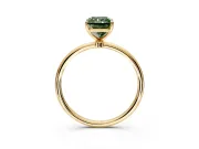Solitaire Engagement Ring Setting for Fancy Green Radiant Cut Center with Straight Thin Band and Prong Head in Yellow Gold