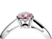 Solitaire Engagement Ring Setting for Fancy Pink Pear-Shaped Center with Open Cathedral Shoulders and Prong Head in White Gold