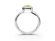 Solitaire Engagement Ring Setting for Fancy Yellow Radiant Cut Center with Wide Band and Bezel Head in Platinum