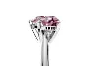 Solitaire Engagement Ring Setting for Fancy Pink Heart-Shaped Center with Knife Ridge Band and Claw Prong Head in Platinum