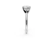 Solitaire Engagement Ring Setting for Princess Cut Center with Knife Ridge Band and Claw Prong Head in Platinum