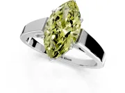 Solitaire Engagement Ring Setting for Fancy Yellow Marquise Center with Tapered Split Shoulders and Prong Head in Sterling Silver