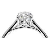 Solitaire Engagement Ring Setting for Marquise Center with Cathedral Band and Prong Head in Sterling Silver