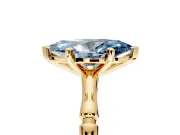 Solitaire Engagement Ring Setting for Fancy Blue Marquise Center with Bamboo Band and Prong Head in Yellow Gold