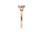 Minimalist Solitaire Engagement Ring Setting for Fancy Pink Oval Center with Thin Band and Prong Head in Rose Gold