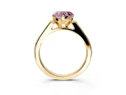 Solitaire Engagement Ring Setting for Fancy Pink Heart-Shaped Center with Channel Accents and Prong Head in Yellow Gold
