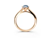 Solitaire Engagement Ring Setting for Fancy Blue Marquise Center with Narrow Cathedral Band and Prong Head in Rose Gold