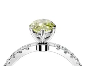 Open Basket Engagement Ring Setting for Fancy Yellow Marquise Center with Pave Band and Prong Head in Platinum