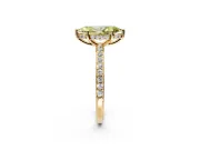 Solitaire Engagement Ring Setting for Fancy Yellow Marquise Center with Fine Pave Band and Prong Head in Yellow Gold