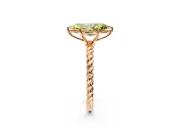 Solitaire Engagement Ring Setting for Fancy Yellow Marquise Center with Plain Twisted Rope Band and Prong Head in Rose Gold