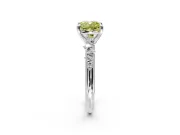 Solitaire Engagement Ring Setting for Fancy Yellow Cushion Cut Center with Trailing Leaf Accent Band and Prong Head in Sterling Silver