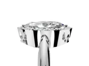 Halo Engagement Ring Setting for Marquise Center with Tapered Plain Band and Prong Head in White Gold