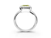 Solitaire Engagement Ring Setting for Fancy Yellow Asscher Cut Center with Wide Band and Bezel Head in Sterling Silver