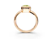 Solitaire Engagement Ring Setting for Fancy Yellow Radiant Cut Center with Wide Band and Bezel Head in Rose Gold