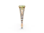 Solitaire Engagement Ring Setting for Fancy Yellow Princess Cut Center with Pave Split Shank and Prong Head in Rose Gold