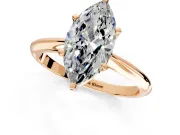 Solitaire Engagement Ring Setting for Marquise Center with Knife Ridge Band and Claw Prong Head in Rose Gold