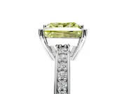 Solitaire Engagement Ring Setting for Fancy Yellow Princess Cut Center with Channel-Set Accent Band and Prong Head in Platinum