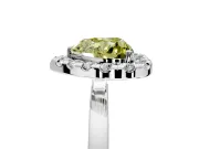 Halo Engagement Ring Setting for Fancy Yellow Heart-Shaped Center with Thin Plain Band and Prong Head in Platinum