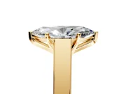 Solitaire Engagement Ring Setting for Marquise Center with Tapered Split Shoulders and Prong Head in Yellow Gold