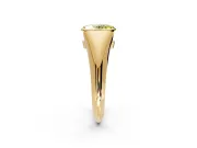 Tension Engagement Ring Setting for Fancy Yellow Oval Center with Wide Tapered Band and Tension Head in Yellow Gold