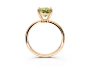 Minimalist Solitaire Engagement Ring Setting for Fancy Yellow Radiant Cut Center with Thin Band and Prong Head in Rose Gold