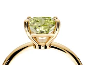 Minimalist Solitaire Engagement Ring Setting for Fancy Yellow Cushion Cut Center with Thin Band and Prong Head in Yellow Gold