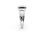 Solitaire Engagement Ring Setting for Radiant Cut Center with Wide Band and Bezel Head in Sterling Silver