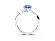 Solitaire Engagement Ring Setting for Fancy Blue Emerald Cut Center with Plain Split Shank and Prong Head in Platinum