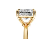 Minimalist Solitaire Engagement Ring Setting for Radiant Cut Center with Thin Band and Prong Head in Yellow Gold