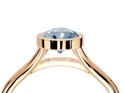 Solitaire Engagement Ring Setting for Fancy Blue Pear-Shaped Center with V Split Shank and Bezel Head in Rose Gold
