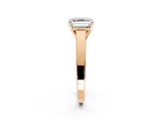 Solitaire Engagement Ring Setting for Asscher Cut Center with Tapered Split Shoulders and Prong Head in Rose Gold