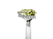 Hidden Halo Engagement Ring Setting for Fancy Yellow Heart-Shaped Center with Plain Band and Tall Prong Head in Sterling Silver