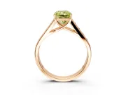 Solitaire Engagement Ring Setting for Fancy Yellow Radiant Cut Center with Round Cut Channel Band and Prong Head in Rose Gold