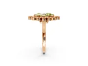 Cluster Halo Engagement Ring Setting for Fancy Yellow Marquise Center with Milgrain Bezel Accents and Prong Head in Rose Gold
