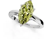 Solitaire Engagement Ring Setting for Fancy Yellow Marquise Center with Basket Rail and Prong Head in Platinum