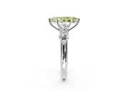 5 Stone Engagement Ring Setting for Fancy Yellow Marquise Center with Graduated Accents and Prong Head in Platinum