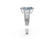 Split Shank Engagement Ring Setting for Fancy Blue Marquise Center with Pave Split Shank and Prong Head in Sterling Silver