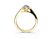 Solitaire Engagement Ring Setting for Fancy Blue Marquise Center with Channel Accents and Prong Head in Yellow Gold