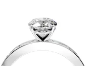 Solitaire Engagement Ring Setting for Oval Center with Channel Baguette Band and Prong Head in Sterling Silver
