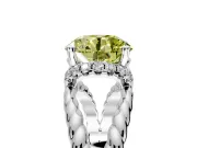 Halo Engagement Ring Setting for Fancy Yellow Round Cut Center with Rope Twist Split Shank and Prong Head in Platinum
