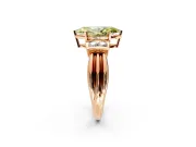 Solitaire Engagement Ring Setting for Fancy Yellow Marquise Center with Grooved Bar Accent Band and Prong Head in Rose Gold
