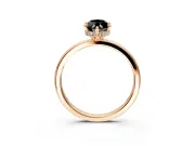 Hidden Halo Engagement Ring Setting for Fancy Black Marquise Center with Plain Band and Tall Prong Head in Rose Gold