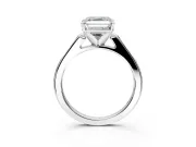 Solitaire Engagement Ring Setting for Asscher Cut Center with Channel Accents and Prong Head in Platinum
