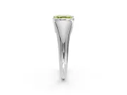 Tension Engagement Ring Setting for Fancy Yellow Asscher Cut Center with Wide Tapered Band and Tension Head in White Gold