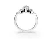 Solitaire Engagement Ring Setting for Marquise Center with Twisted Band and Scroll Prong Head in Sterling Silver