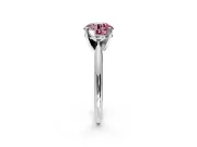 Solitaire Engagement Ring Setting for Fancy Pink Round Cut Center with Knife Ridge Band and Claw Prong Head in Platinum